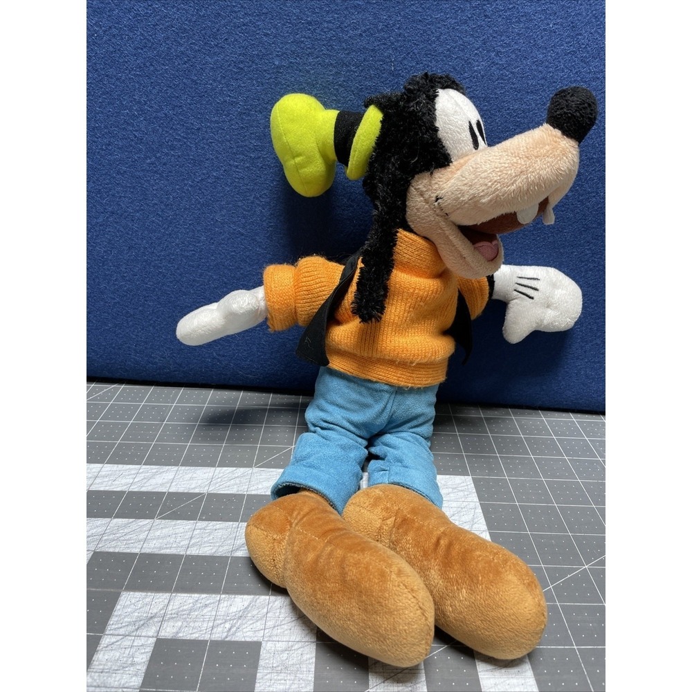 Goofy 15" Plush Stuffed Animal Orange Shirt Blue Pants Black Vest Green Hat